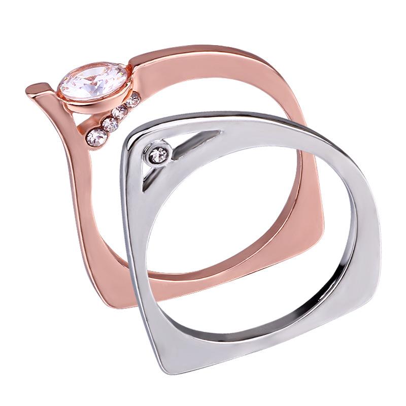 Sanjie Evropské a americké párové prsteny s inkrustovaným zirkonem: Nové módní doplňky