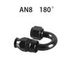 AN4/6/8/10/12 Straight 0°/45°/90°/120°/180° Degree PTFE Oil Fuel Swivel Hose End Fitting Oil Hose End Adaptor Kit Black