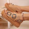 Women's Summer Beach Vacation Fashion Double-Buckle Design Comfortable Trendy Versatile Indoor Outdoor Bohemian Style Sandals