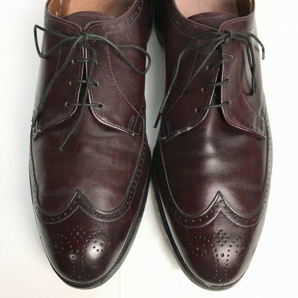 Allen Edmonds Tom, Dick & Harry Wingtip Business Shoes Burgundy size 10.5B 27.0-28.0 Vintage Men's(USED)