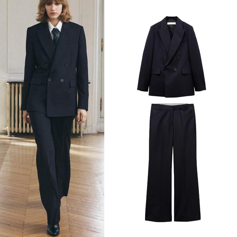 Fall and Winter New Arrival Women's Clothing Fashion Style Straight-Leg Pants 9382320 Double Breasted Suit Outwear 9380320