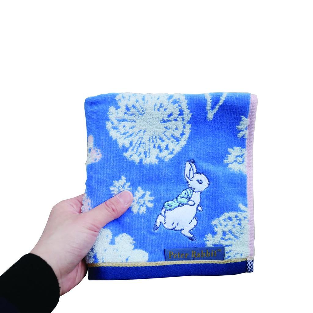 Marushin Peter Rabbit Blue Blooming Hand Antibacterial and Deodorizing 5605012200 Towel, No-Twist Yarn, Finish,