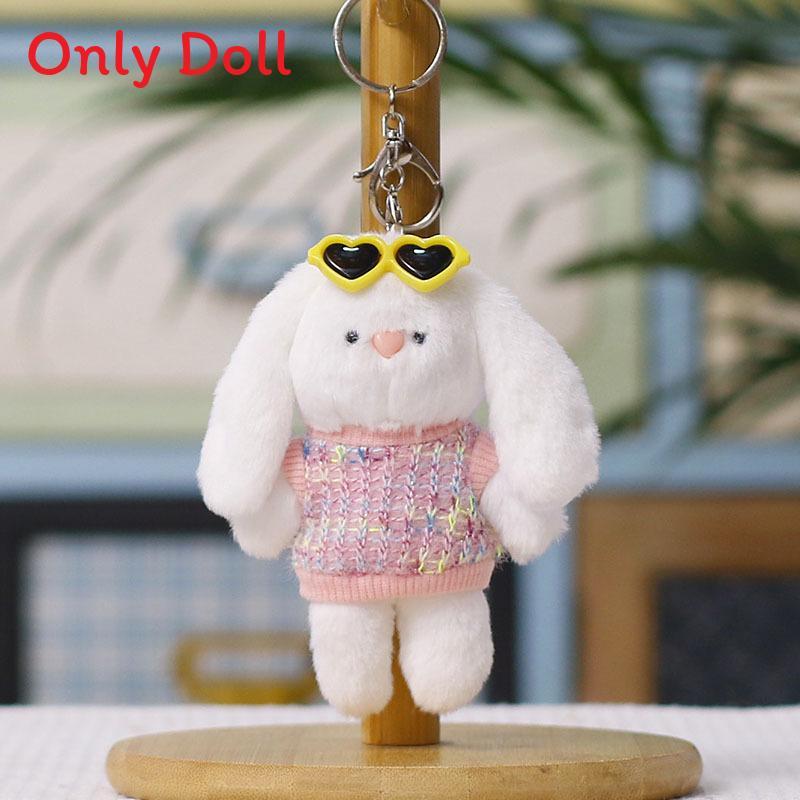 Cute Mini Bunny Plush Keychain With Sunglasses For Bag Decor And Gift