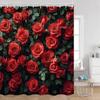 Romantic Rose Shower Curtain - Vibrant Floral & Butterfly Designs for Elegant Bathroom Décor, Waterproof, Easy Care & Soft Touch