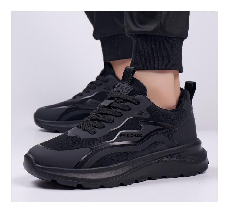 Men's 2026 Fashion Soft Sole Black Running Shoes - Trendy, Breathable & Comfortable for Autumn.