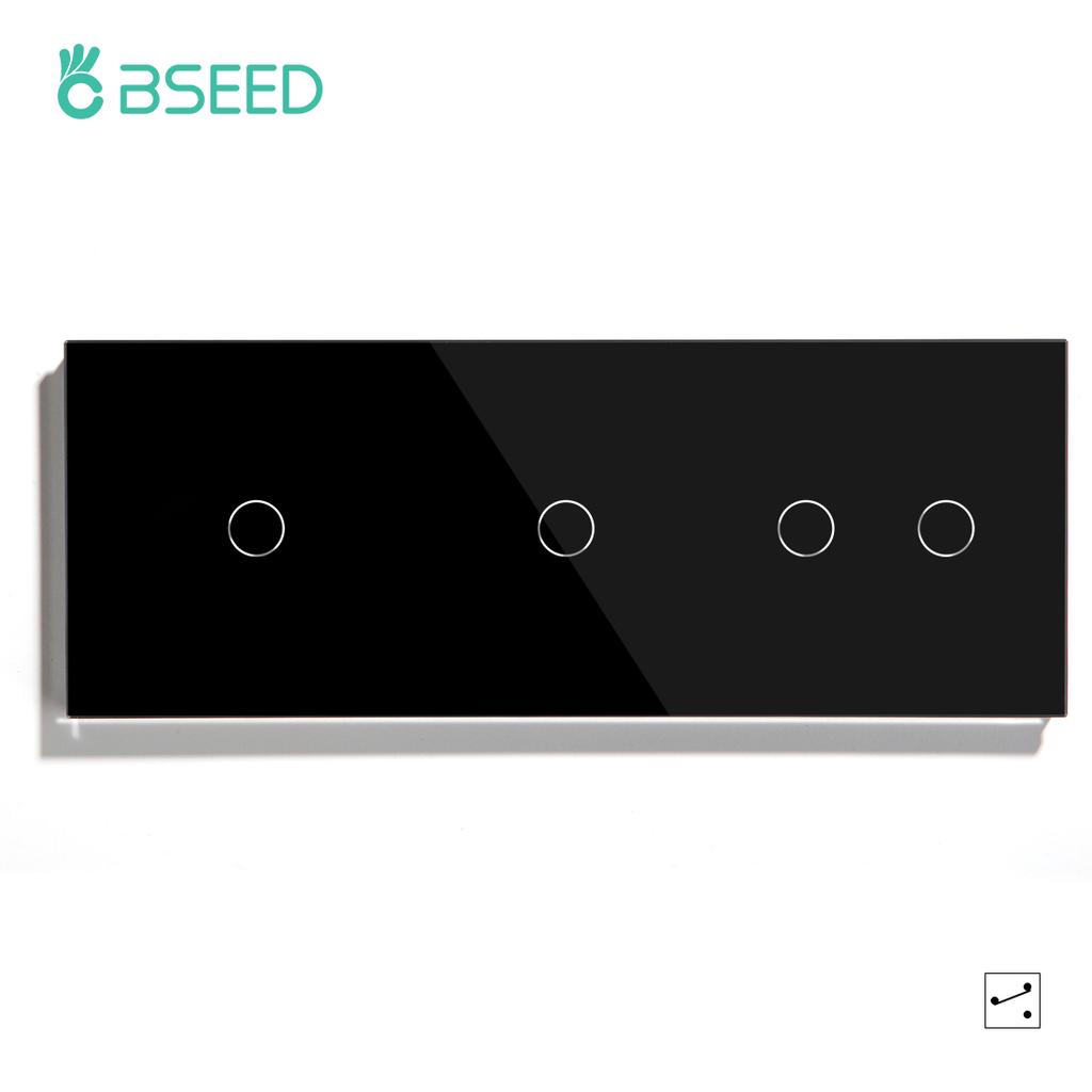 BSEED 1/2/3Gang Single Wall Touch Switches Double Triple Light Switches 1/2/3Way Multiple Control For Stairs Bedroom EU Standard