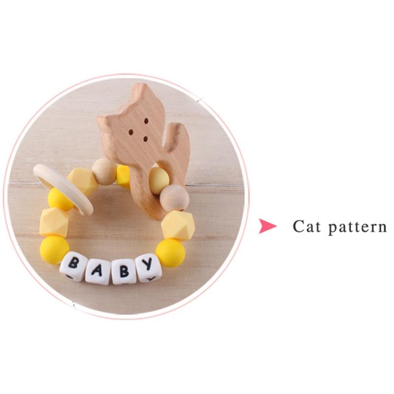 Braccialetto in Legno per Bambini Giocattoli da Mano Sviluppo Udito Riconoscimento Sensoriale Doccia Regalo di Compleanno