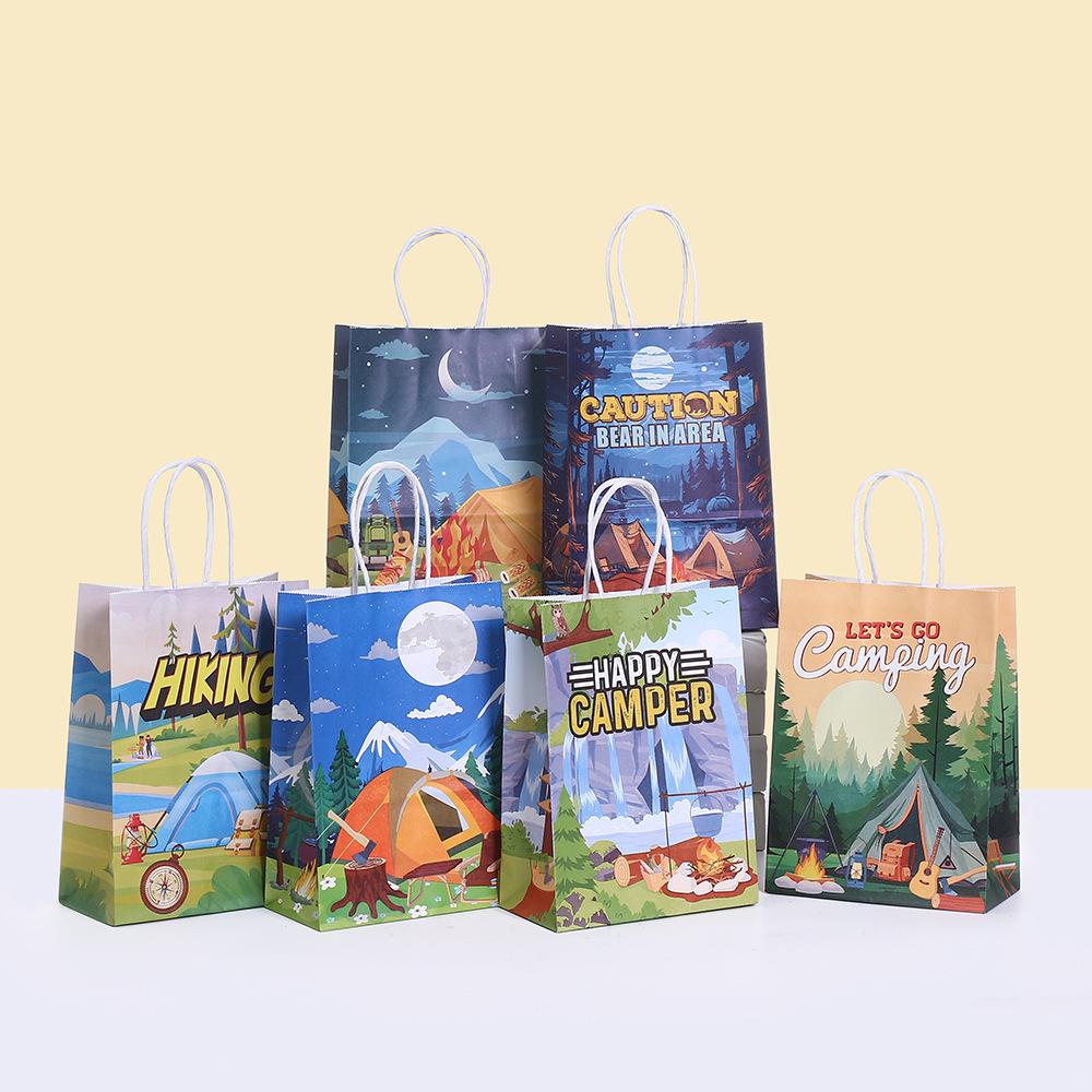 

StoBag, Go Camping Bags for Sweets Adventure-Themed Gift Bags for Outdoor Parties Birthdays Events Packing Food Cookie Candy 30pcs&15x8x21cm