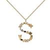 Colorful Zircon Alphabet Necklace: Women's European & American Design