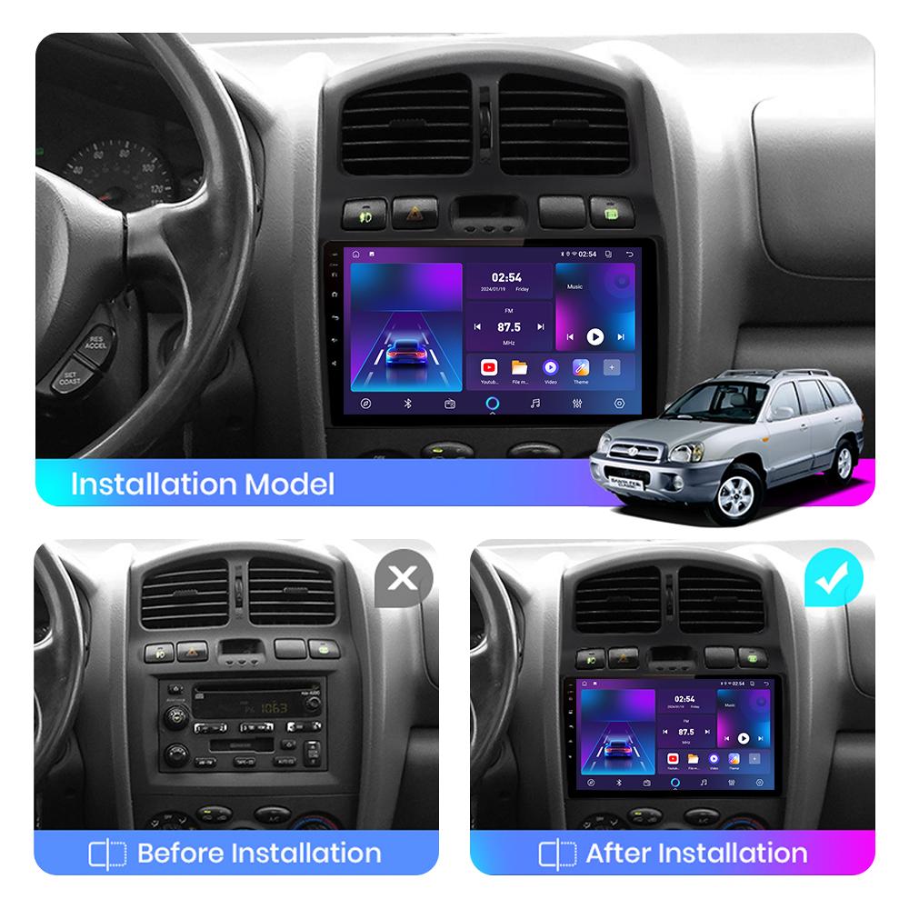 Android Car Radio For Hyundai Santa Fe 2002-2005 Multimedia Player Head Unit Stereo GPS Navigation BT WIFI 1+16GB