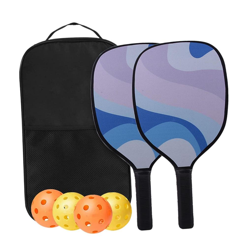 Pickleball Paddles Set of 2 Included 2 Lightweight Rackets 4 Outdoor Balls 1 Carrying Bag | Pickle Ball Raquette for Kids Adults