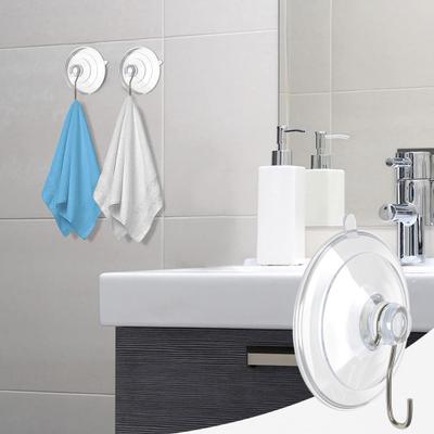 12Pcs Removable Suction Cup Hooks Transparent Multi-surface Suction Cup Hook Kitchen Bathroom Shower Hook
