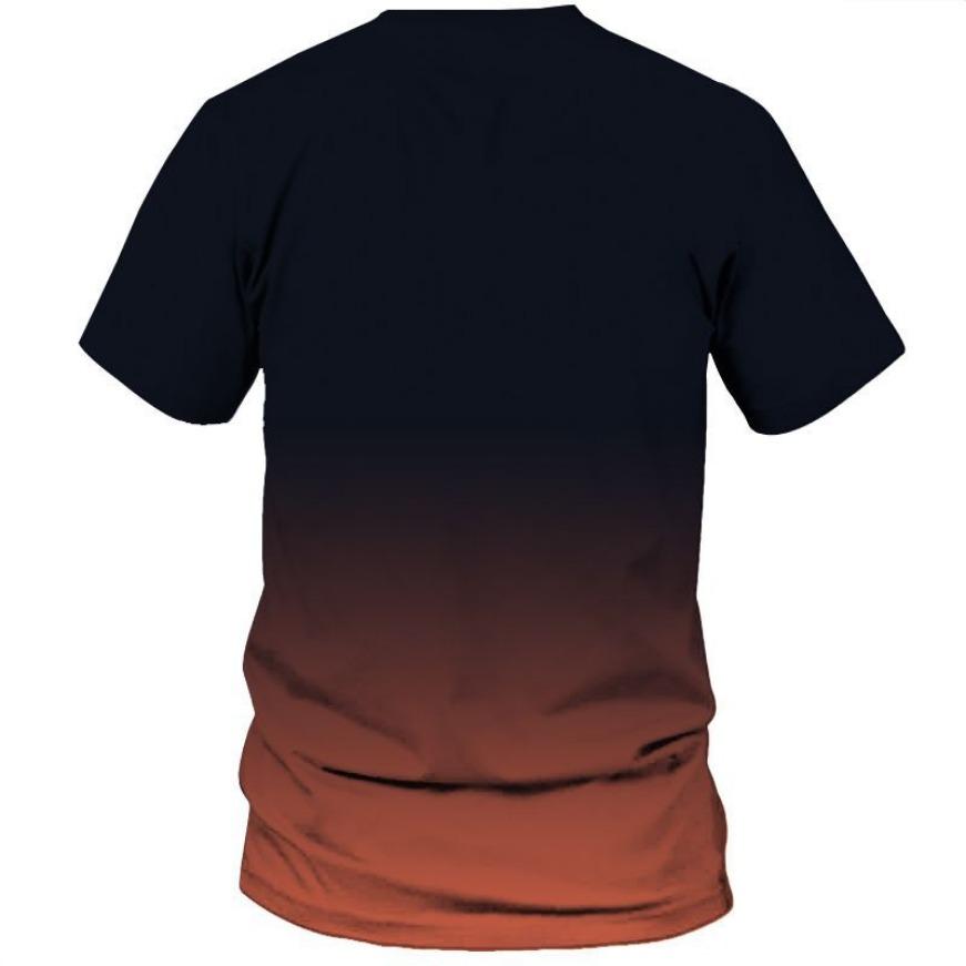 Gradient Letters Crew Neck Short Sleeve Alphabet Print T-Shirt Casual Weekend Wear for Men and Teens Vacation Resorts Spring/Summer/Fall
