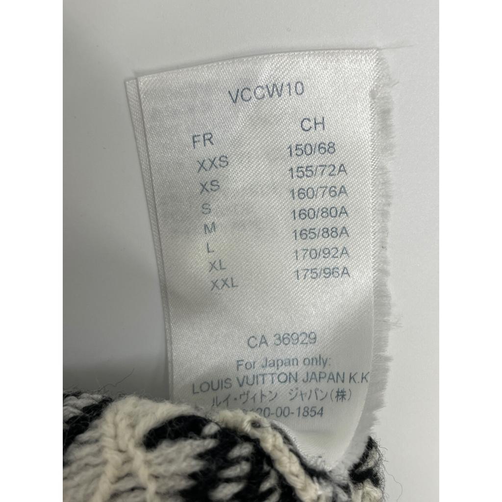 LOUIS VUITTON [Domestic regular product] RW181A FWO FEKL72 All-over pattern wool x cotton short length knit sweater/ tops S blackUsed