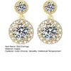 1 Pair Stud Earrings White Cubic Zirconia Stones Ear Studs High Transparency Women Earrings Temperament Versatile Jewelry Gift