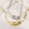 Euro-American Style Irregular Metal Design Necklace Personality Body Pendant Hip Hop Cuban Women's Collar Accessories