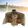 Sun Hat with Solar Fan 3 Wind Speeds Outdoor UPF50 Sun Hat Wide Brim Fishing Hat with Neck Flap USB Charging