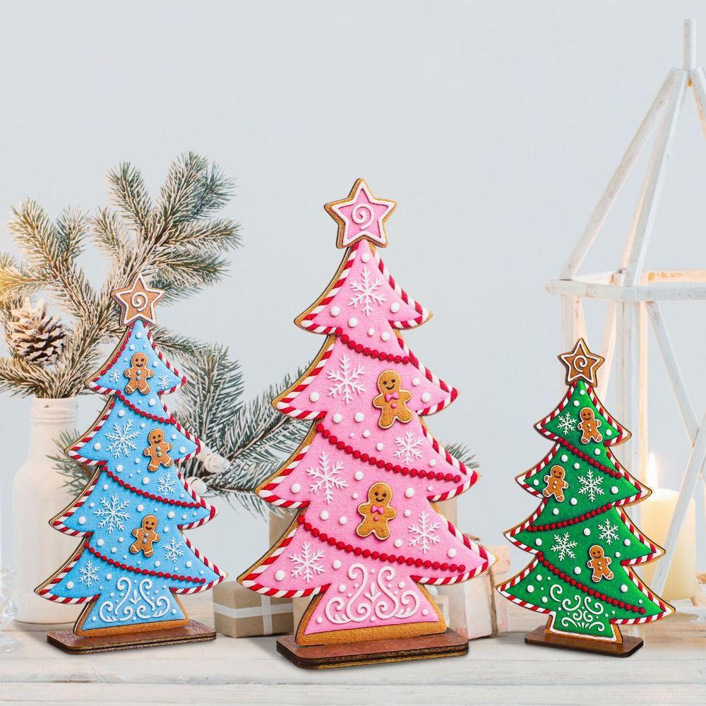 Candy Colors Christmas Trees Wooden Room Ornament  for Christmas Party