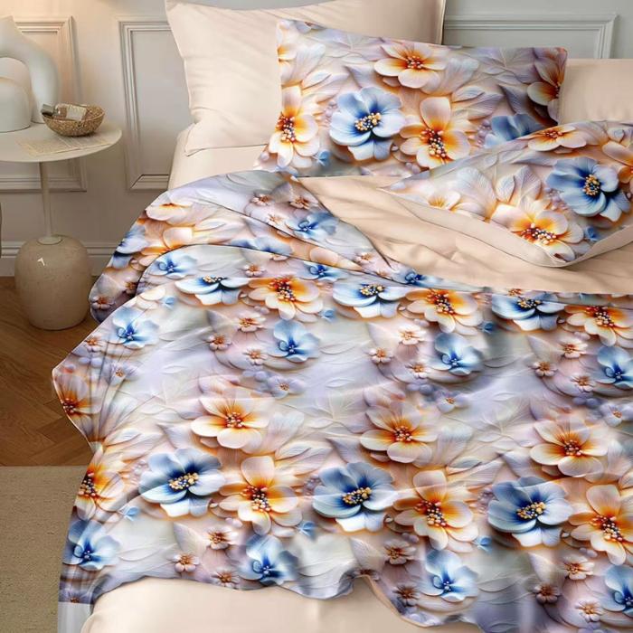 3D pattern beautiful new summer ice feeling summer cool quilt air conditioning quilt naked eye 3D digital relief cool silk quilt 1pcs