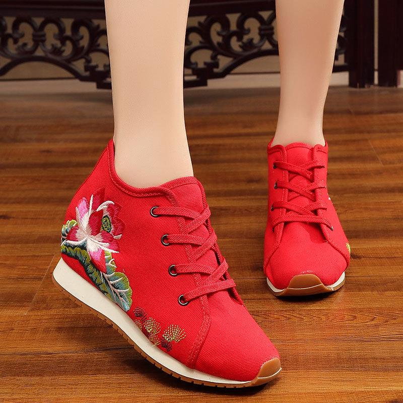 

Весна 2020 года. Спортивная обувь на танкетке в этническом стиле. 37