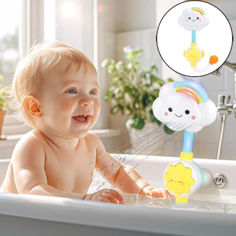 Toy Baby Bath Rainbow Cloud Spray Water Shower Tub Faucet Bathroom Gift Kids