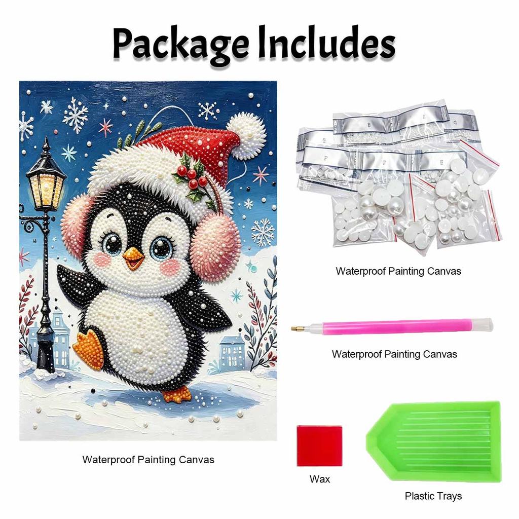 Pearl Painting 5D DIY Christmas Penguin Decorative Painting. Cute Birthday Gift. Handmade Art Painting