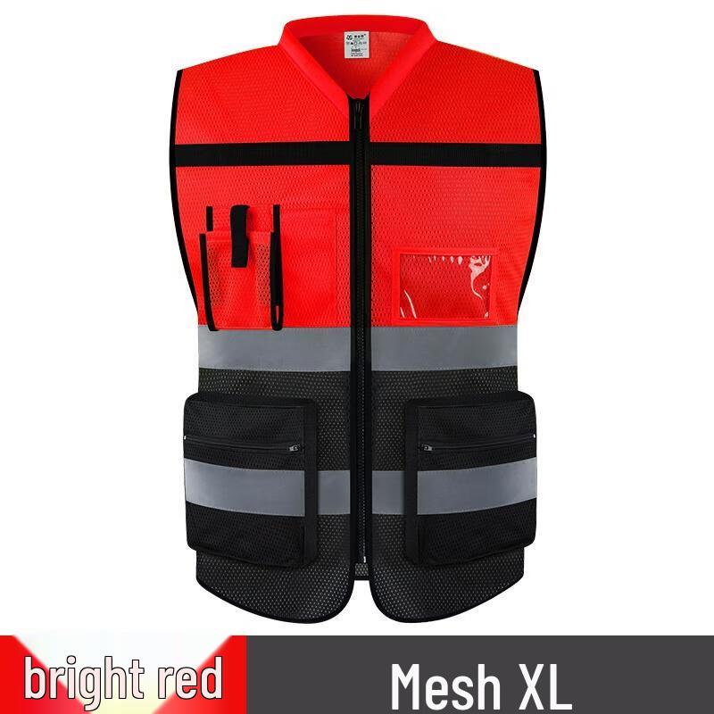 HANDUNYOU Multi-Pocket Reflective Safety Work Vest