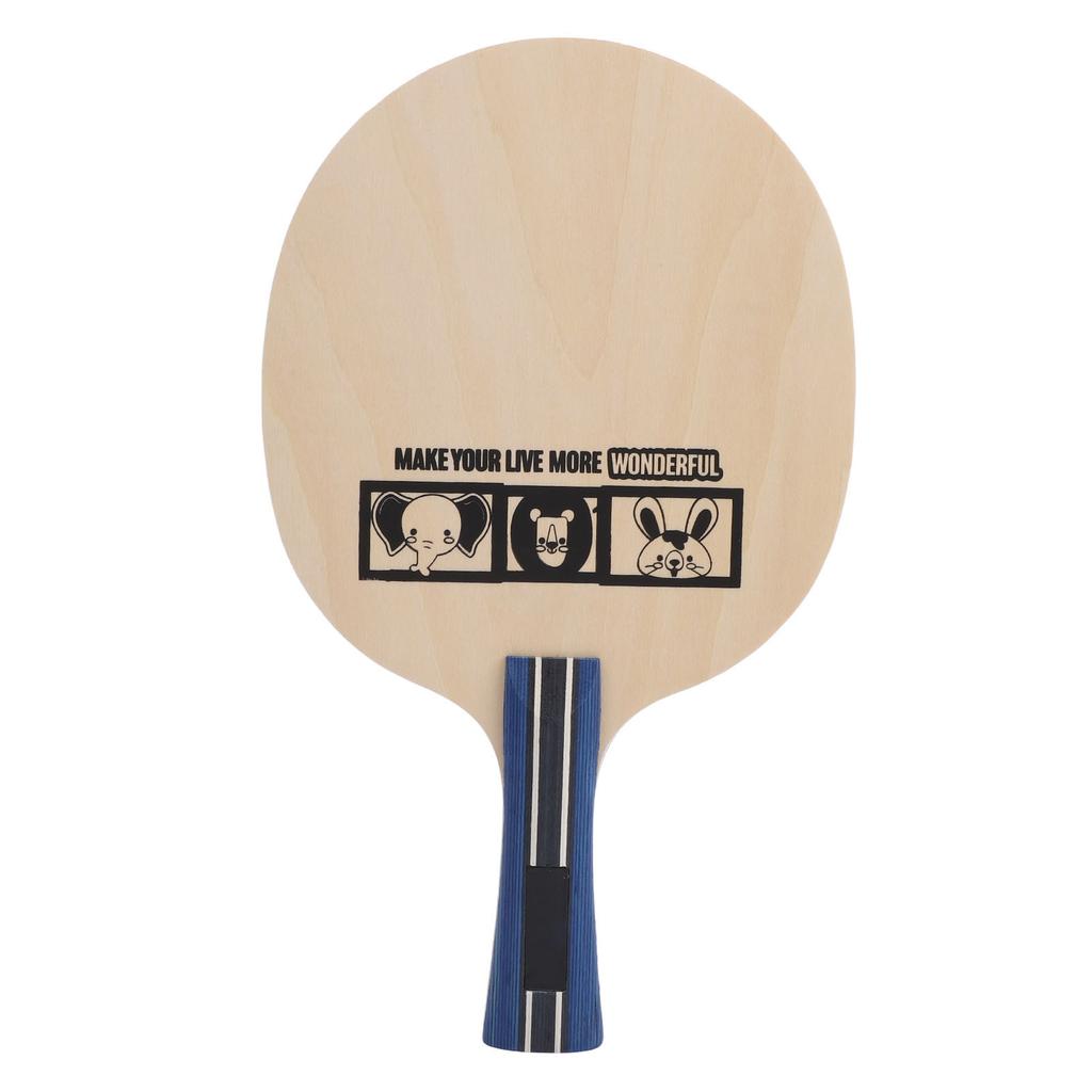 Table Tennis Racket Paddle Table Tennis Equipment for Kids 5 Layers Pure Wood Baseboard Basswood