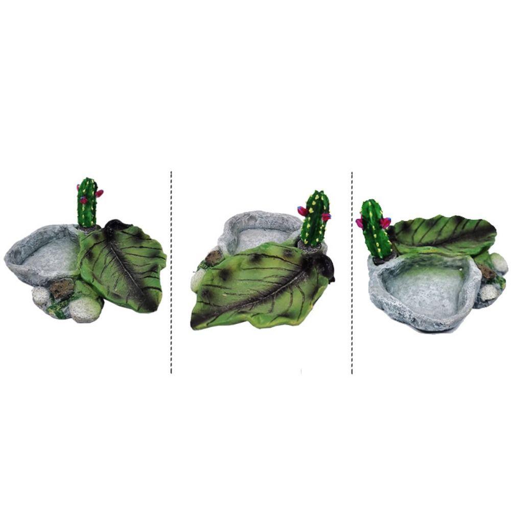 Artificial Turtle Dish Creative Pets Feeding Plate Fish Tank Ornaments Reptile Food Bowl  Lizard