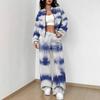 Retro Diamond Print Set for Women's Vintage In the New European and American Women's Outfit for Autumn and Winter