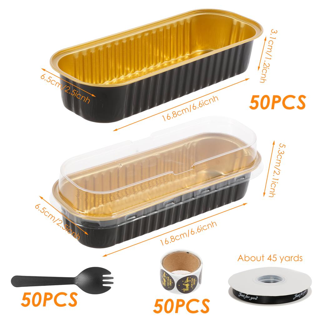 Mini Loaf Pans Rectangle Aluminum Foil Baking Pan Mini Bread Container Heat-Resistant Cake Pans Bread Containers Muffin Tins