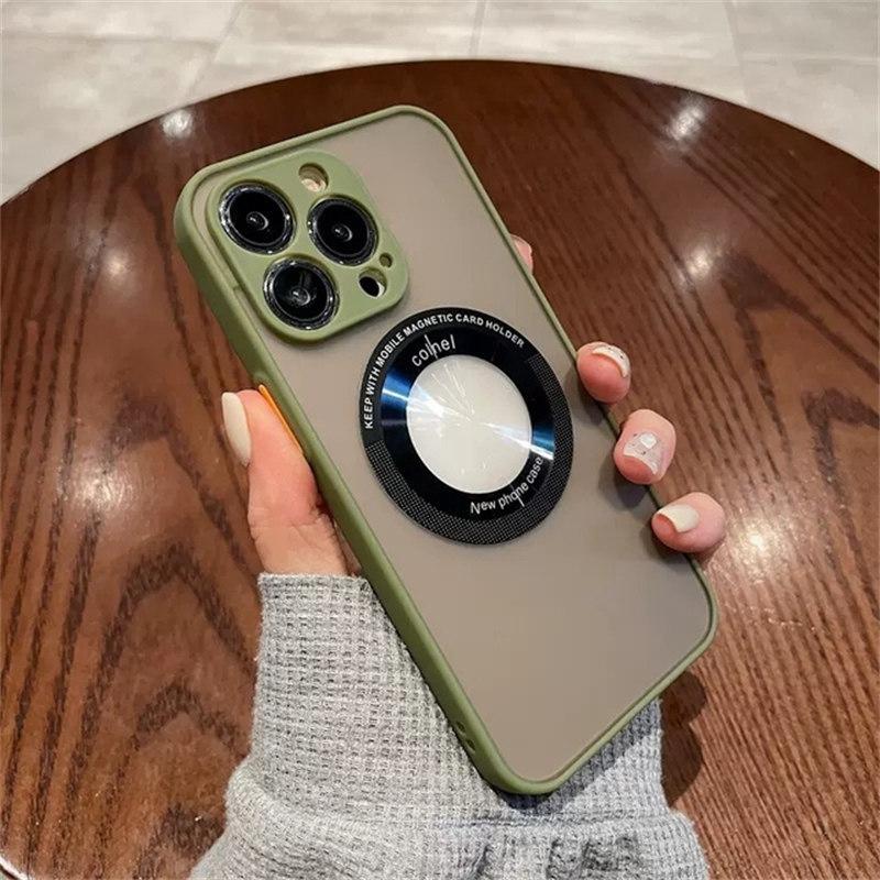 Luxury Matte For Magsafe Magnetic Wireless Charging Case for IPhone 14 13 11 12 Pro Max Plus Shockproof Transparent Cover