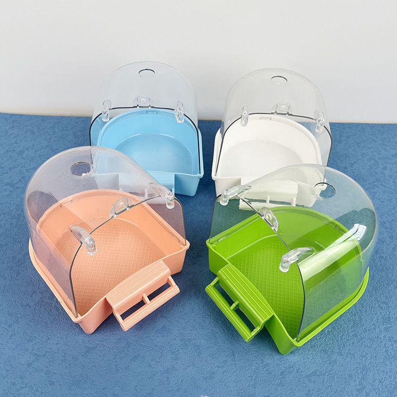 Transparent Large Bird Bath Box for Myna, Cockatiel, Lovebird, and Budgie - Toy Bather