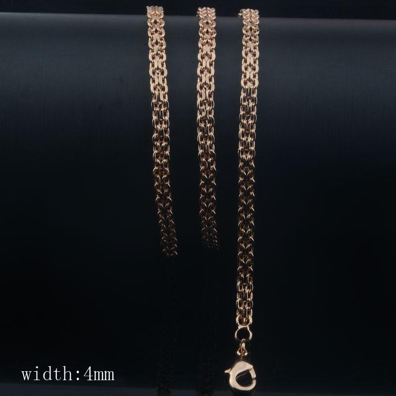 

Новые 5 мм Мужские Женские Цепочки Цвета Золота 585 Резные Витые Горячее Русское Ожерелье Длинный Циркон 50cm