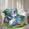 Throw Blankets and Bedspreads Kawaii E-Eevees Fluffy Blanket for Bed Camping Furry New Year Bedspread the Anime Home Decoration
