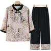 Stylish Summer Two-Piece Set for Elderly Women: Grandma's Chic Blouse & Shirt