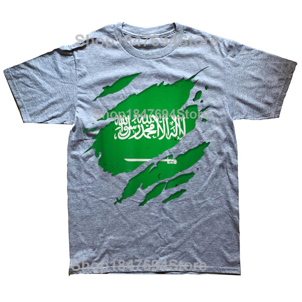 Funny Proud Saudi Arabian T Shirt Saudi Arabia Flag Tee Tops Round Neck Short-Sleeve Fashion Tshirt Clothing Casual T-shirts