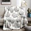 Cute Hippopotamus Flannel Blanket  Soft Polyester Machine Washable Bed Couch Sofa AllSeason Decor