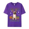 Boy Prevalent Europe Tops Shirts Cotton T Shirts Preppy Style Funny Pug Christmas Ugly Dog Xmas Tshirt Designer T Shirt Men