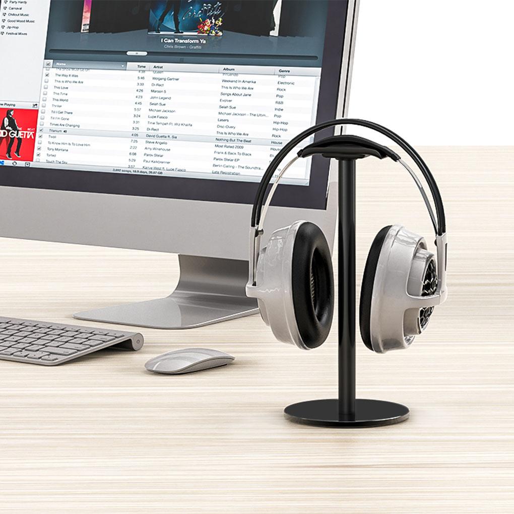Black Premium Headset Stand Durable And Exquisite Craft Universal Holder For All Headsets Office