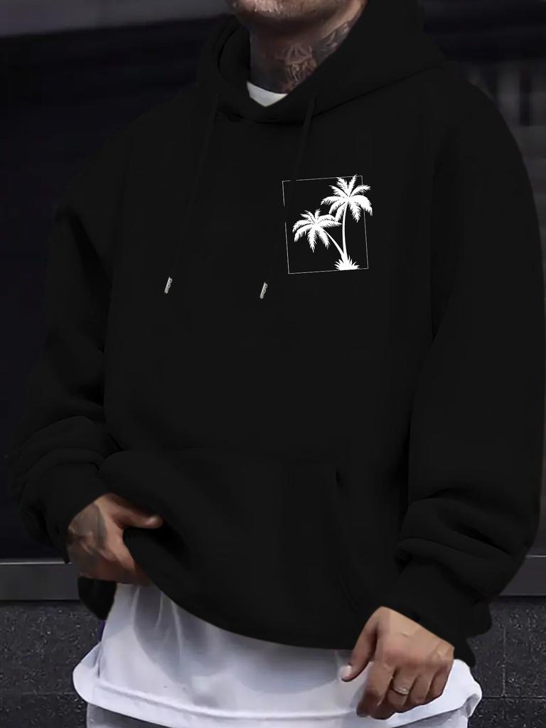 unisex Casual Versatile Stylish Hoodie, Featuring a Unique New Design with a Tree Pattern Print - a Relaxed Pullover with a Kangaroo Pocket, Made from