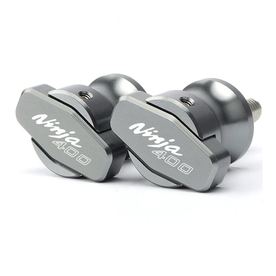 8mm motocykl CNC hliníkové kyvné cívky Šrouby zadního stojanu Posuvníky Příslušenství pro Kawasaki Ninja 400 2018- ninja