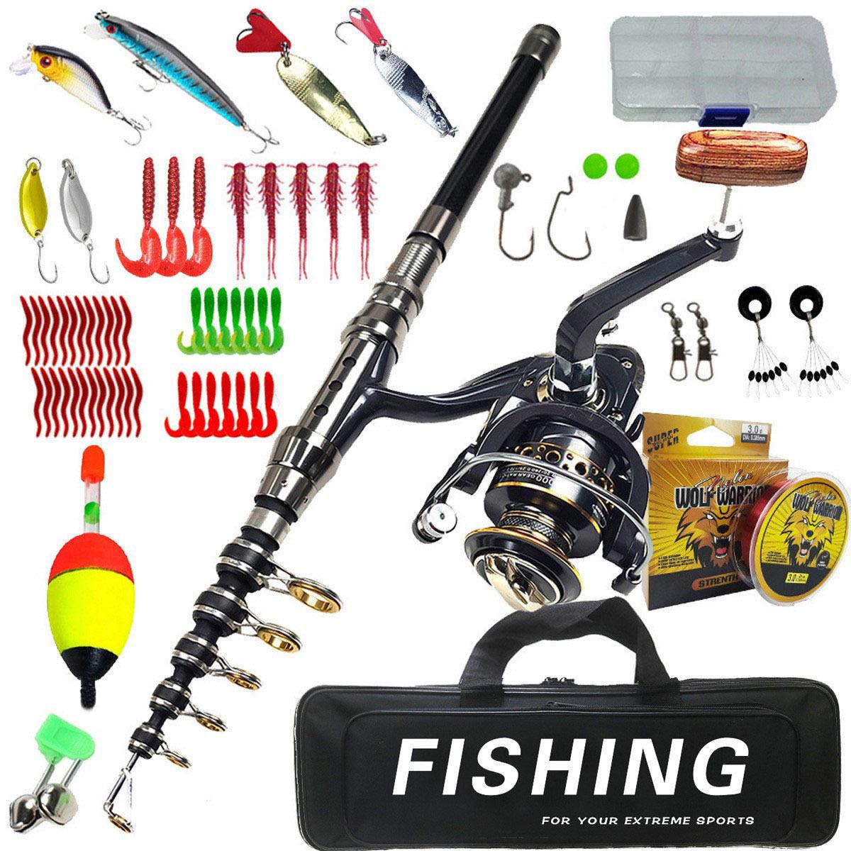 

ZURYP Long Cast Fishing Tackle Set: Rod, Soft Baits, Hooks, Line for Sea & Reservoir Fishing. 1.8m