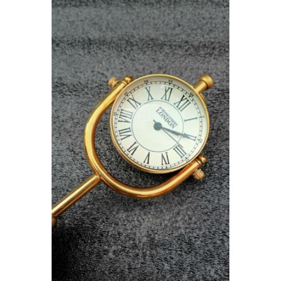 Vintage Style Brass Table Top Clock, Double Face Table Nautical Clock Desk Watch