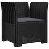 1 Seater Armchair with Cushion Rattan Look PP Anthracite