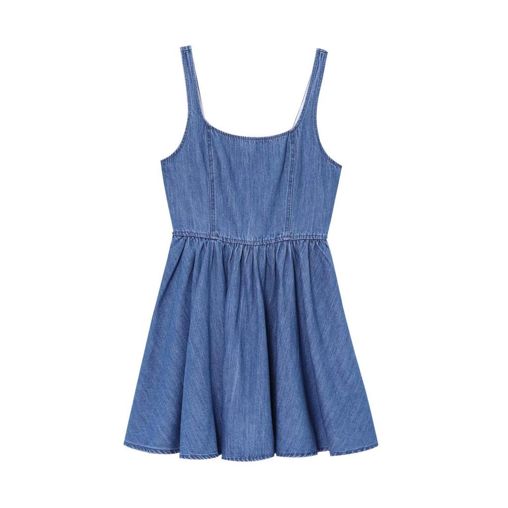 2025 Summer Women's Fashion Flared Hem Denim Dress - European & American Style