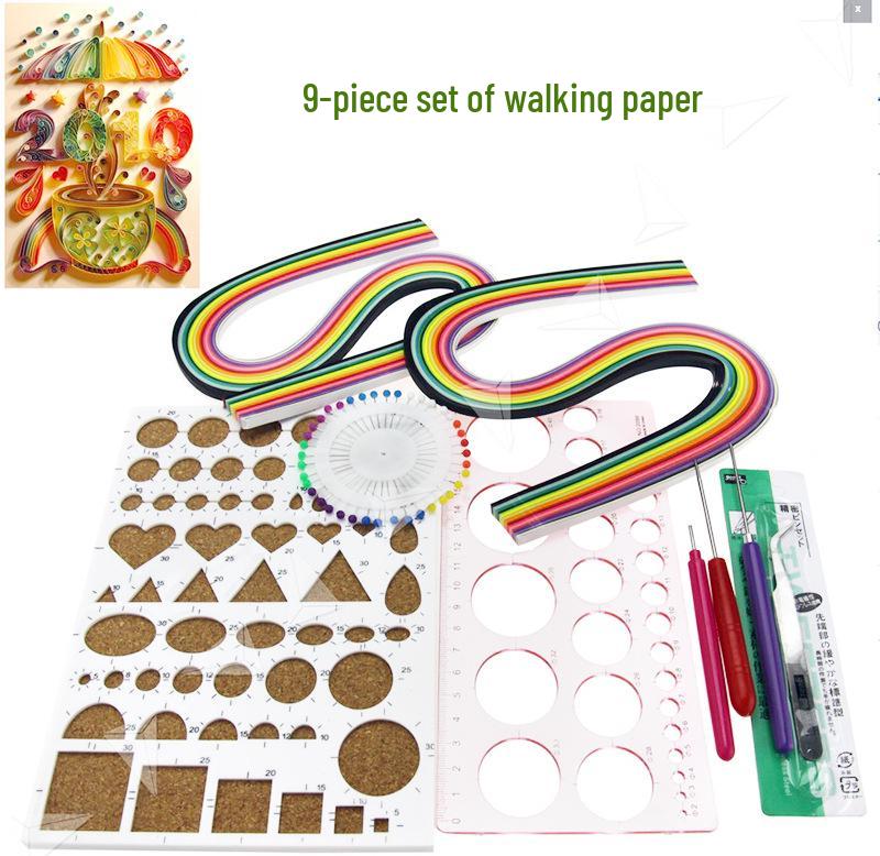 Quilling Art DIY 9-Piece Tool & Paper Set