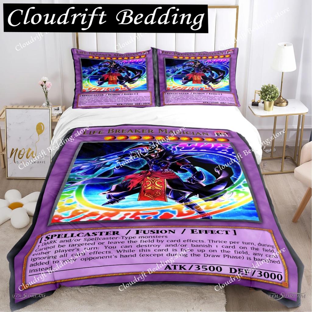 Cartoon Dark Magician Duvet Cover Comforter Fear Bedding set Soft Quilt Cover and Pillowcases for Teens SingleDoubleQueenKing