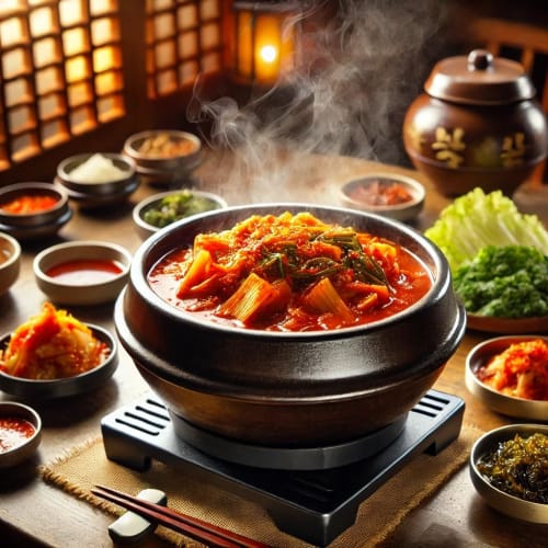 Seongun Korean Earthenware Pot, Toppegi, with Plastic Mat, Set, Jjigae Pot, No. 4 (16cm)