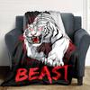 1pc Tiger Beast Soft Warm Throw Blanket Nap Blanket For Couch Sofa Office Bed Camping Travel,Comfortable